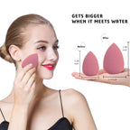 Makeup Sponges Set - Beauty Sponges Blending Blenders with 1 Holder and Egg Case, Flawless for Cream, Powder and Liquid (Pink, 4Pcs+1Holder+ Case)