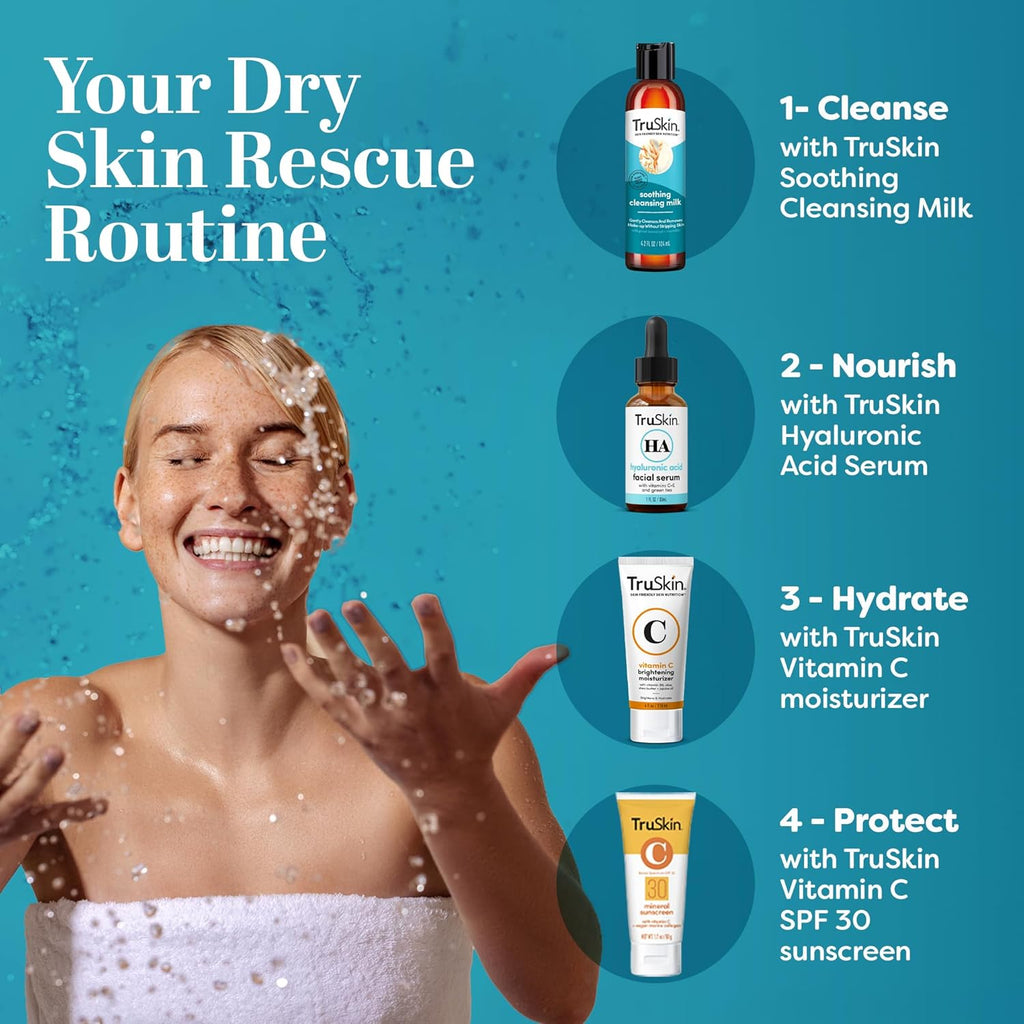 Soothing Cleansing Milk - Gentle Facial Cleanser with Rice & Oat Milk, Hyaluronic Acid - Removes Make-Up without Stripping Sensitive Skin